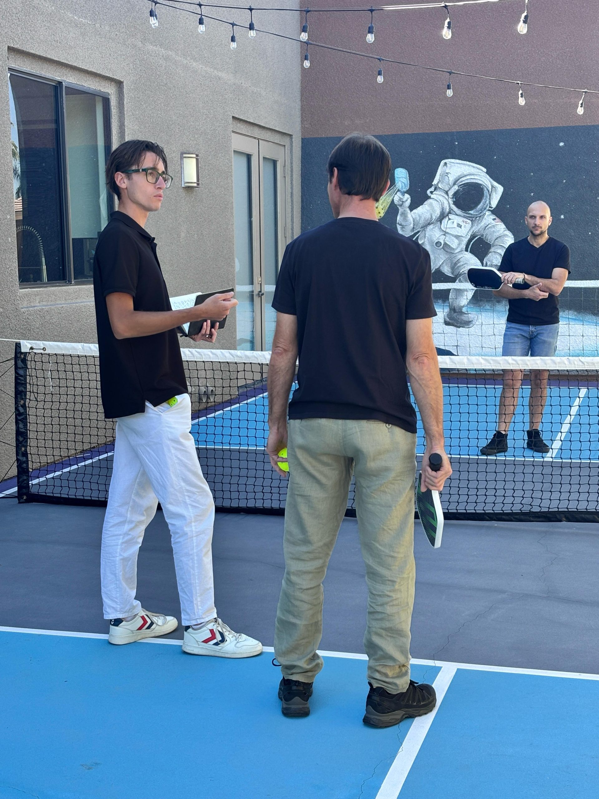 Pickleball États-Unis test des raquettes Bosino avec des joueurs américains
